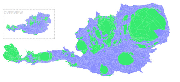 Bundespräsidentschaftswahl 2016: Karte nach Bevölkerungsgröße